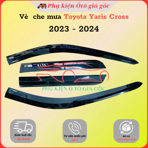 Vè che mưa xe Toyota Yaris Cross 2023, 2024, 2025 nhựa ABS đen dày, cao cấp, sáng bóng