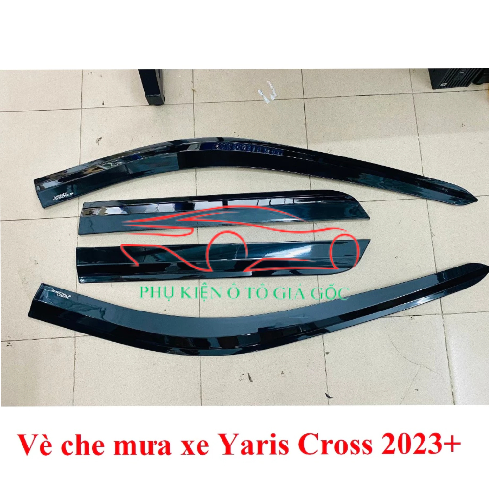 Vè che mưa xe Toyota Yaris Cross 2023, 2024, 2025 nhựa ABS đen dày, cao cấp, sáng bóng