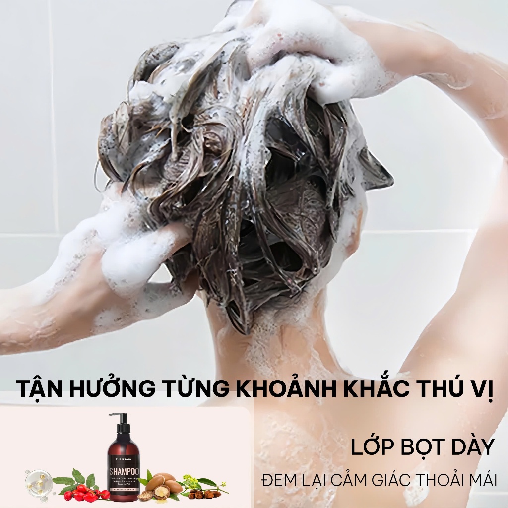 Dầu gội Dưỡng ẩm Suôn mượt Collagen không silicone ngăn rụng 500ml Blairsom Úc (tóc khô, tóc thường)