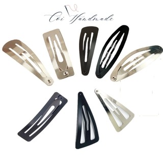 Set 10 Phôi Kẹp Tóc (Vuông, Tam Giác, Giọt Nước, Oval) DIY Thêu Handmade