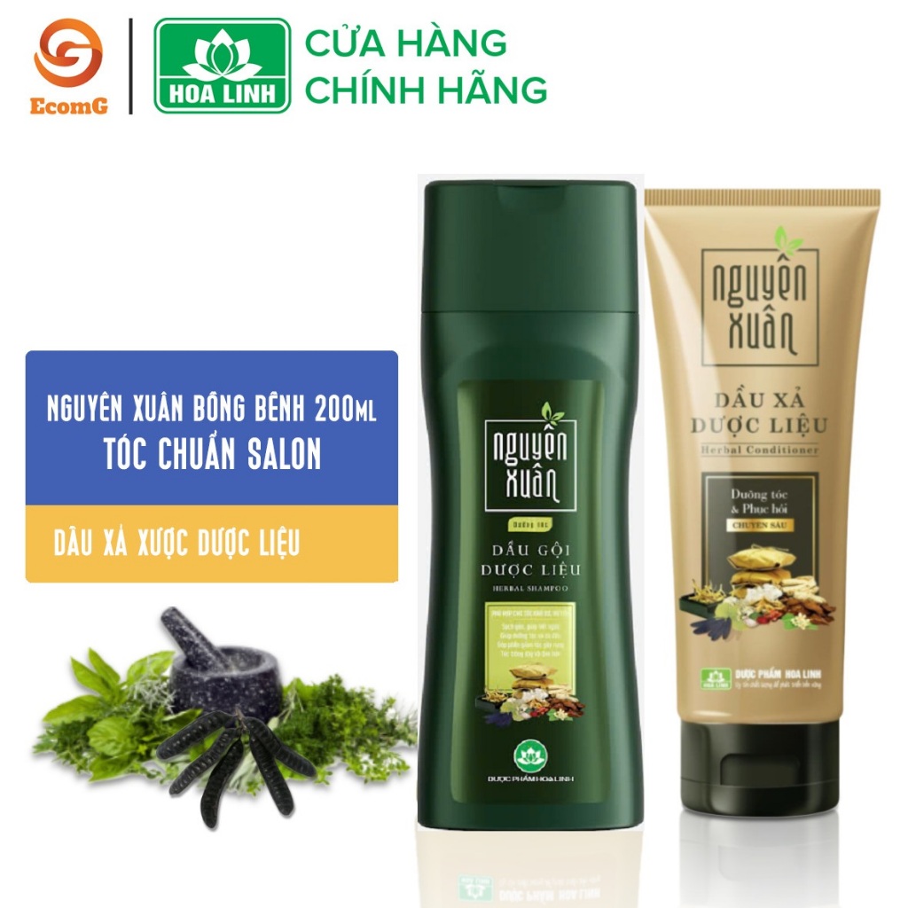 Ảnh Combo dầu gội và dầu xả dược liệu Nguyên Xuân phục hồi mái tóc suôn mượt, óng ả, bồng bềnh tỏa hương - GlobalPharma 1