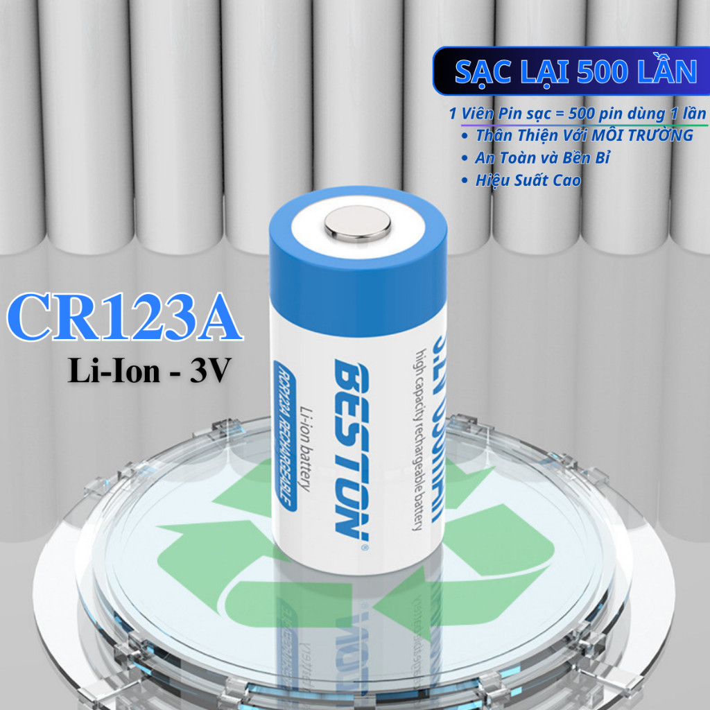 Combo Pin sạc CR123A BESTON máy sạc M7003(CD643) 3.2V cho máy ảnh, ống nhòm, camera, đo khoảnh cách.