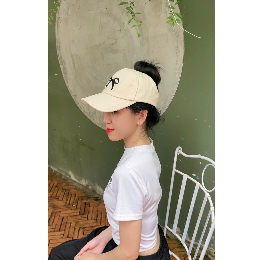 Mũ Lưỡi Trai Nửa Đầu Nơ Tennis Chất Kaki Form Unisex Nam Nữ