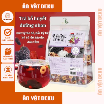 Trà Dưỡng Nhan Bổ Huyết Trà Táo Đỏ Dâu Tằm Hắc Kỷ Tử Kỷ Tử Đỏ - Ăn Văt Deku