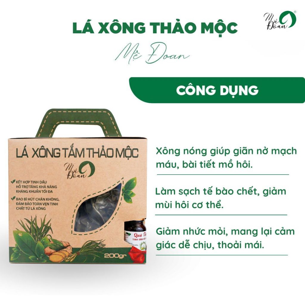 Ảnh Lá xông thảo mộc phục hồi sức khỏe làm sạch cơ thể sau sinh combo 200g/2 gói Mệ Đoan 2