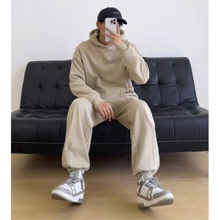 Set Thể Thao Nam Nữ Hoodie Unisex Đẹp Trơn Sành Điệu,Chất Liệu Nỉ Ngoại 2 Lớp Phối Mũ Siêu Dày Dặn Cực Ấm Áp