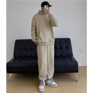 Set Thể Thao Nam Nữ Hoodie Unisex Đẹp Trơn Sành Điệu,Chất Liệu Nỉ Ngoại 2 Lớp Phối Mũ Siêu Dày Dặn Cực Ấm Áp