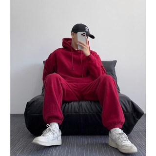 Set Thể Thao Nam Nữ Hoodie Unisex Đẹp Trơn Sành Điệu,Chất Liệu Nỉ Ngoại 2 Lớp Phối Mũ Siêu Dày Dặn Cực Ấm Áp