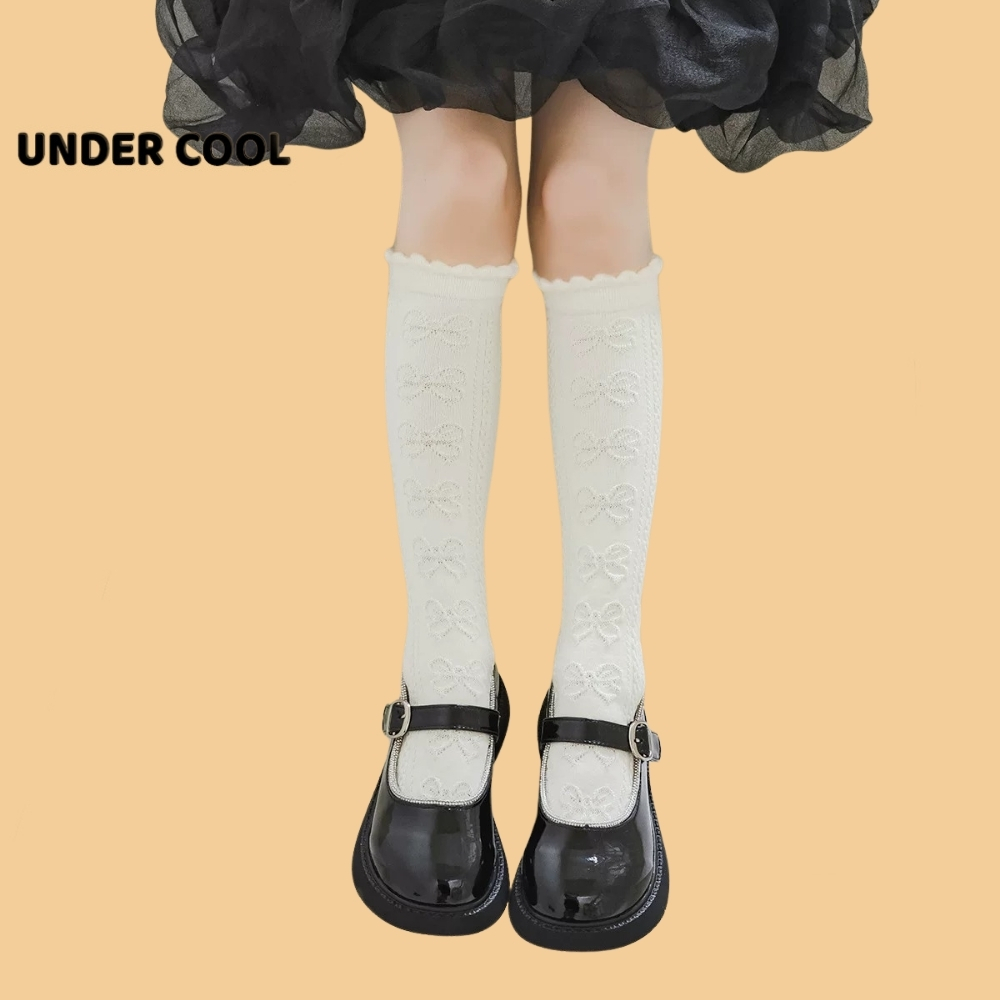 Set 5 Đôi Tất Vớ Trẻ Em Trắng Cao Đùi UNDERCOOL dành cho Bé Gái Họa Tiết Gothic Hot Hit Thu Đông TC60
