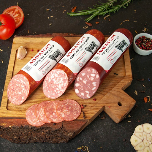 Xúc xích hun khói Garlic MRT 375g vị tỏi - Thực phẩm nhập khẩu Nga - Quà tặng dịp lễ, tết