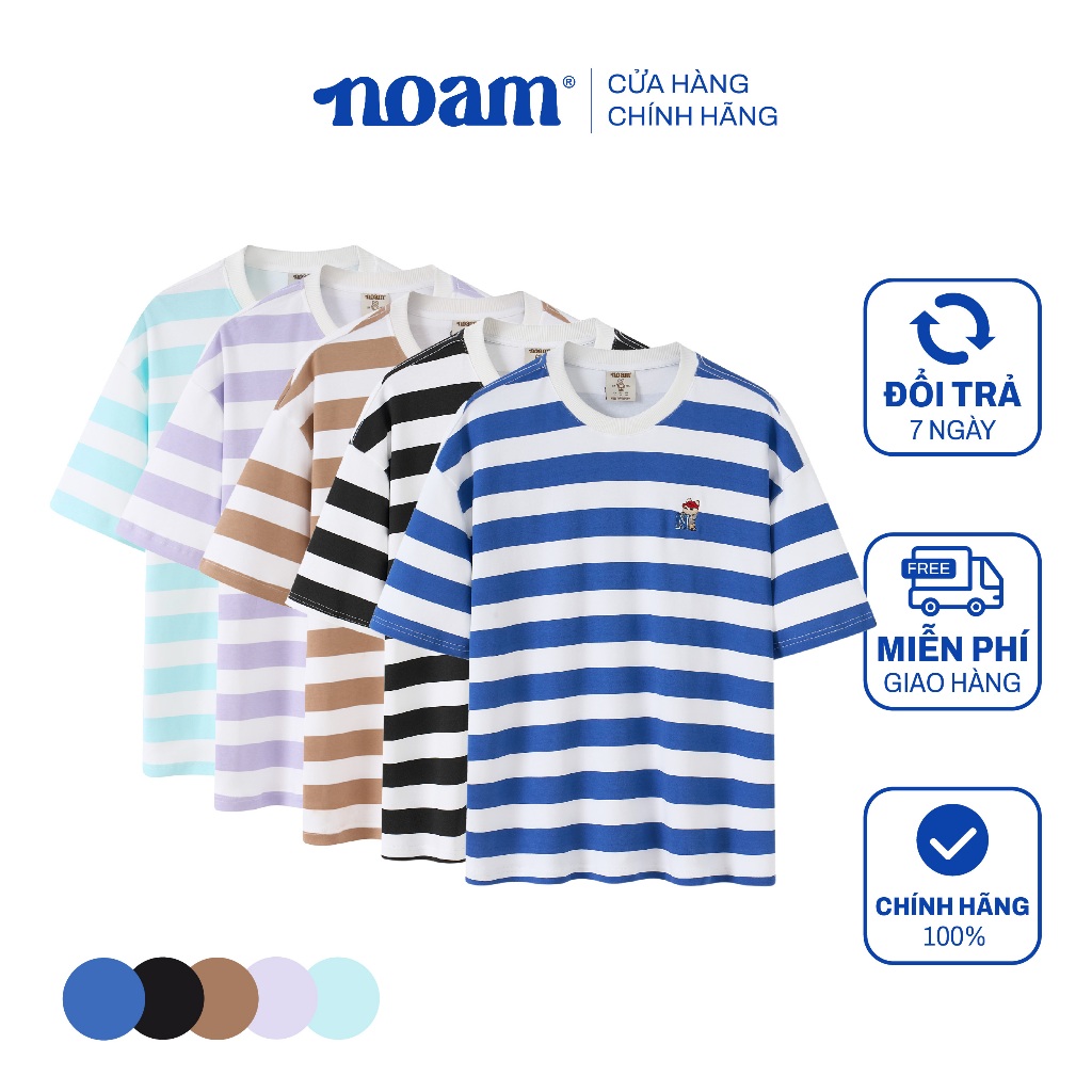 Ảnh Áo thun Form rộng NOAM Juicy N 100% Cotton 280GSM - Màu Xanh/ Tím/ Nâu 1