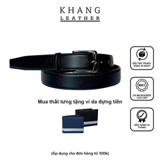 Thắt lưng nam cao cấp bản nhỏ, da dập vân, khóa gài hợp kim không gỉ sang trọng lịch sự