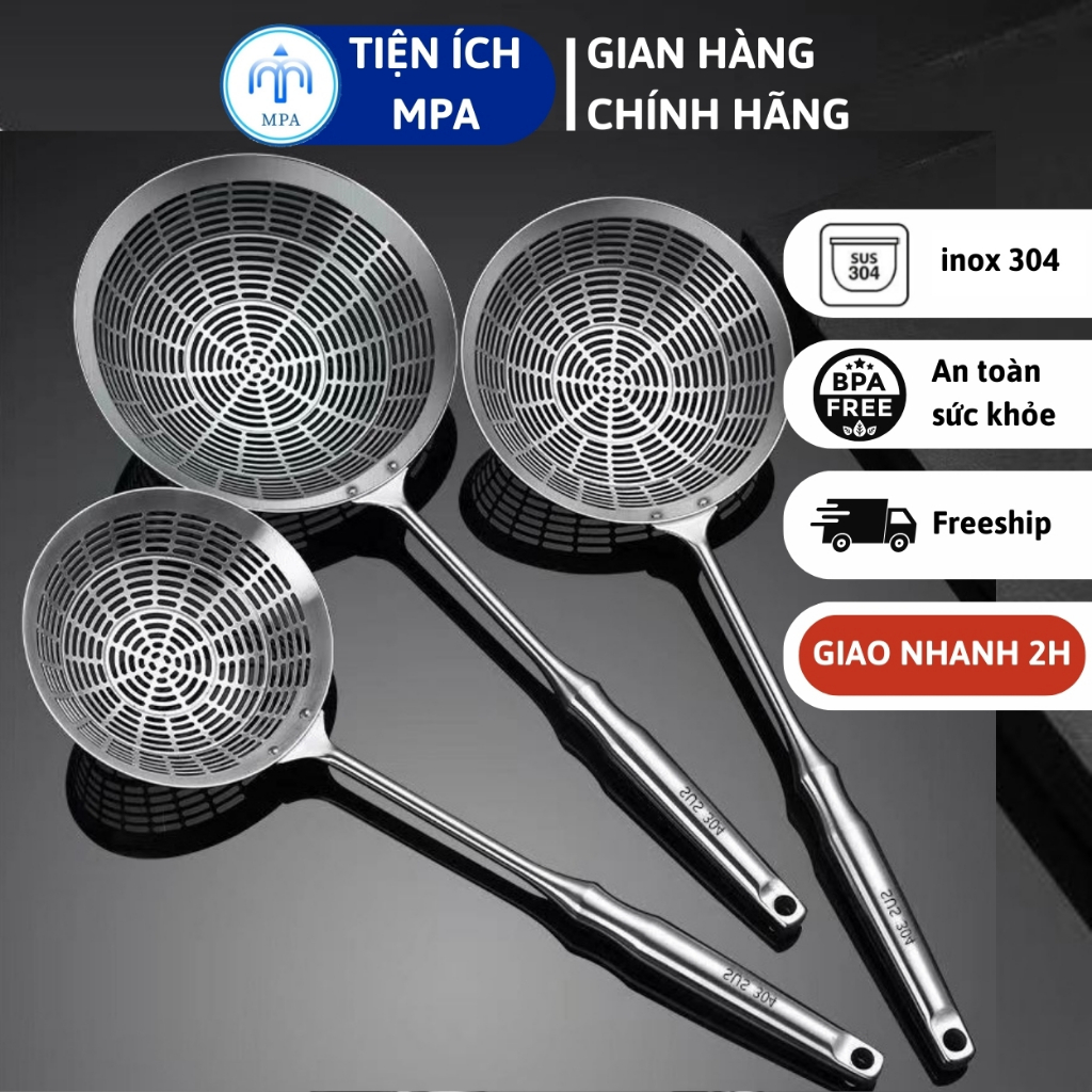 Vợt Lẩu, Rán Chiên, Vớt Thức Ăn Bằng Inox Bền Đẹp loại nhiều cỡ ...