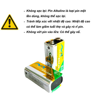 Pin Vuông 9V Alkaline NUOXING LR61 – Pin 9V Cho Micro, Đồng Hồ, Thiết Bị Báo Khói