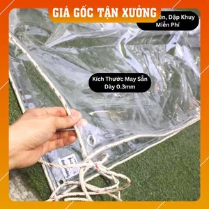 Bạt Nhựa Trong Suốt May Sẵn PVC Chống Thấm Che Mưa, Nắng, Chắn Gió Điều Hoà, Rèm Trong Suốt