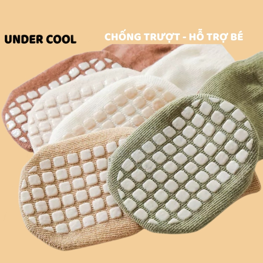 Set 5 đôi tất vớ trẻ em 0-4 tuổi UNDERCOOL chống trượt đế lót cao su họa tiết ngộ nghĩnh TC64