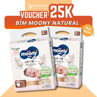 Tã/Bỉm Moony Natural nội địa Nhật Bông Organic - Dán/quần NB63/S58/M46/L38/L36/XL32