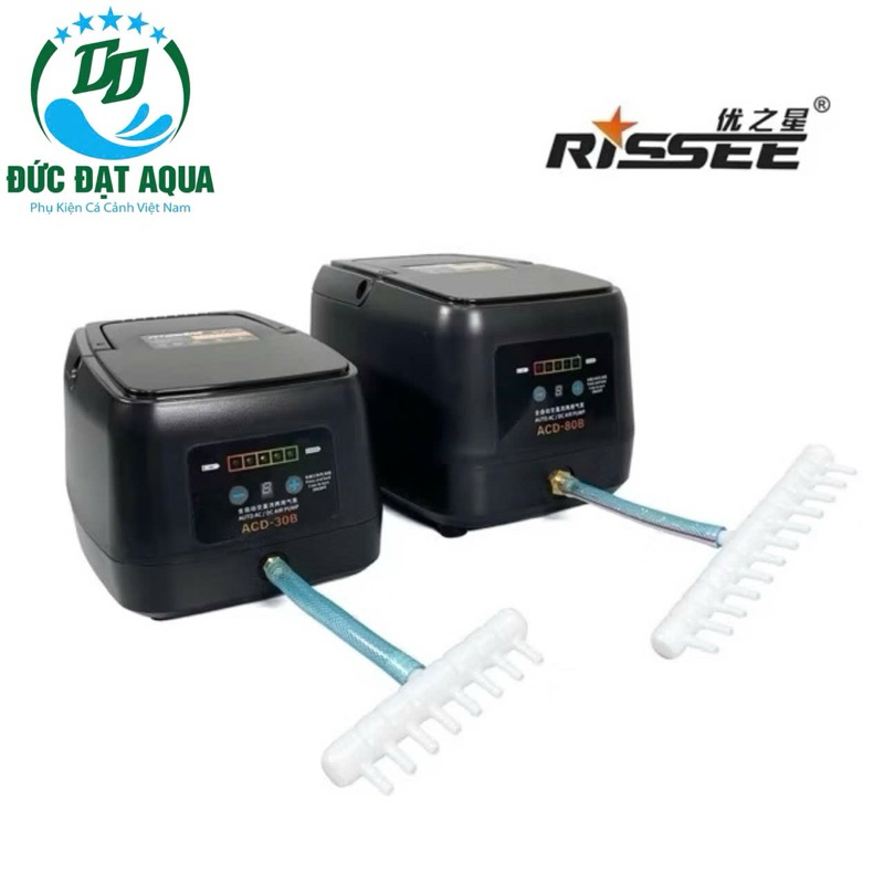 Máy sục khí tích điện hồ cá koi Rissee ACD-30B – 80B công xuất lớn  bảo hành 06 tháng thiết kế đẹp sang trọng