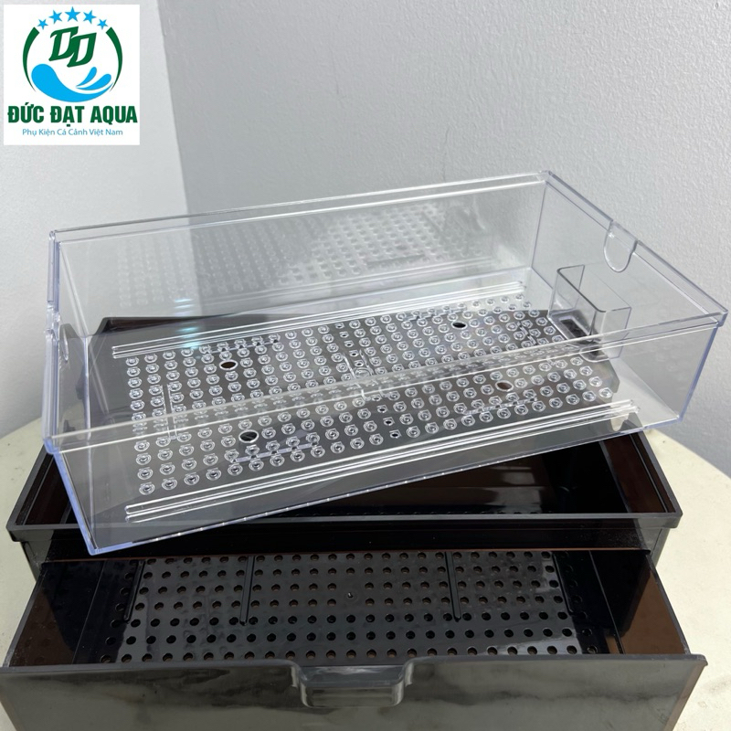 Khay Lọc Dàn Mưa màu nâu có ngăn kéo cao cấp Dàn Mưa Cho Bể Cá và khay lọc dàn mưa mika 2