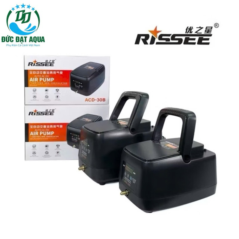 Máy sục khí tích điện hồ cá koi Rissee ACD-30B – 80B công xuất lớn  bảo hành 06 tháng thiết kế đẹp sang trọng 3