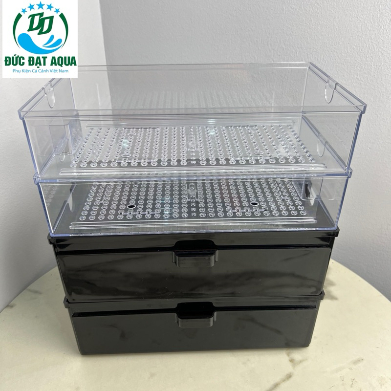 Khay Lọc Dàn Mưa màu nâu có ngăn kéo cao cấp Dàn Mưa Cho Bể Cá và khay lọc dàn mưa mika 5