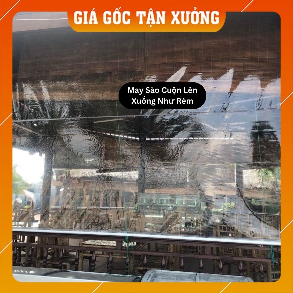 [Kích Thước To] Bạt Nhựa Trong Suốt May Sẵn PVC Chống Thấm Che Mưa, Nắng, Chắn Gió Điều Hoà, Rèm Trong Suốt