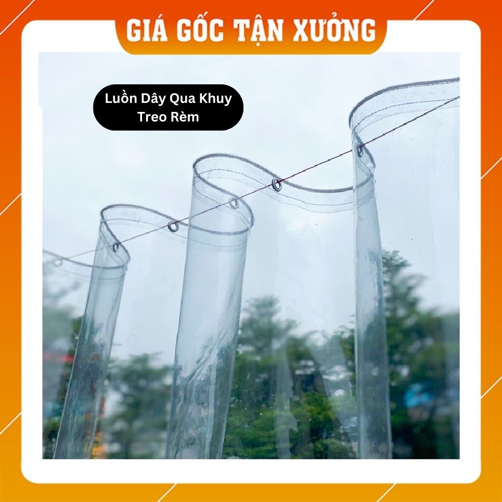 [Kích Thước To] Bạt Nhựa Trong Suốt May Sẵn PVC Chống Thấm Che Mưa, Nắng, Chắn Gió Điều Hoà, Rèm Trong Suốt