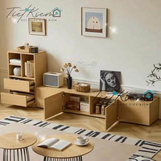 Tủ tv gỗ decor phòng khách 1m4 tivi1