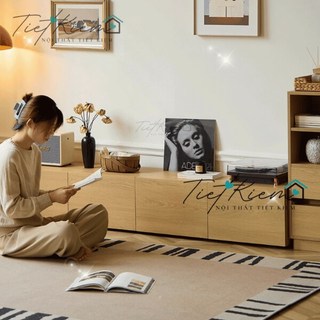 Tủ tv gỗ decor phòng khách 1m4 tivi1