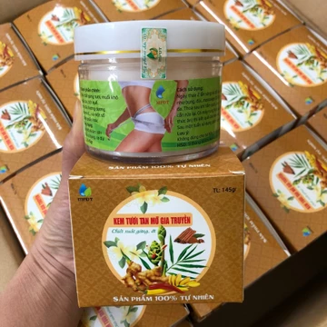 KEM TAN MỠ Gừng - Kem tươi Tan mỡ Gia truyền Chiết xuất Gừng Ớt, massage Tan mỡ Bụng, Đùi, Bắp tay - handmade Ngân Bình