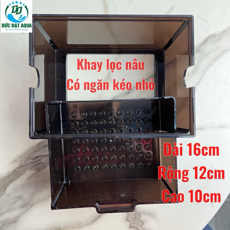 Khay Lọc Dàn Mưa màu nâu có ngăn kéo cao cấp Dàn Mưa Cho Bể Cá và khay lọc dàn mưa mika 7