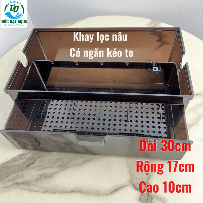 Khay Lọc Dàn Mưa màu nâu có ngăn kéo cao cấp Dàn Mưa Cho Bể Cá và khay lọc dàn mưa mika 9