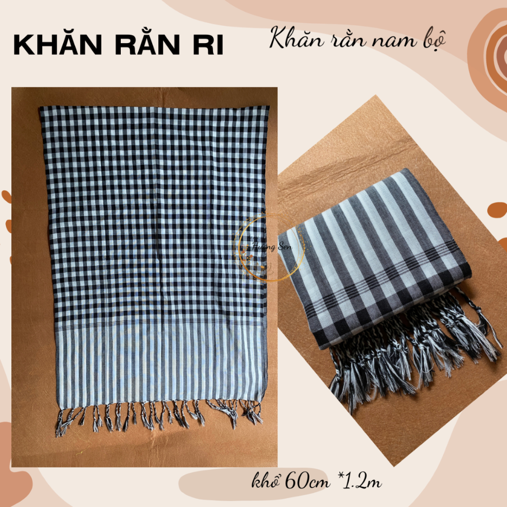 Khăn rằn nam bộ, khăn rằn ri, khăn rằn đi phượt, khăn rằn có tua rua ...