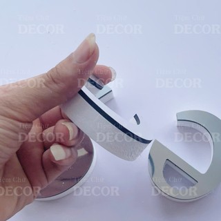 Chữ Nổi Bạc Gương in thường T2 cao 5-10cm (tuỳ chữ) hợp với in hoa 10cm dày 15mm trang trí nhà cửa, biển quảng cáo, deco