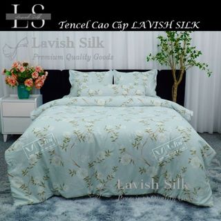 (Độc Quyền)Bộ Chăn Drap Lụa Tencel  Mát Lạnh Thiên Nhiên Chăn 2m2x2m Sợi Microfiber LAVISH SILK