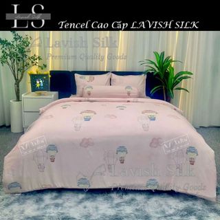 (Độc Quyền)Bộ Chăn Drap Lụa Tencel  Mát Lạnh Thiên Nhiên Chăn 2m2x2m Sợi Microfiber LAVISH SILK