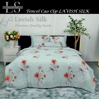 (Độc Quyền)Bộ Chăn Drap Lụa Tencel  Mát Lạnh Thiên Nhiên Chăn 2m2x2m Sợi Microfiber LAVISH SILK