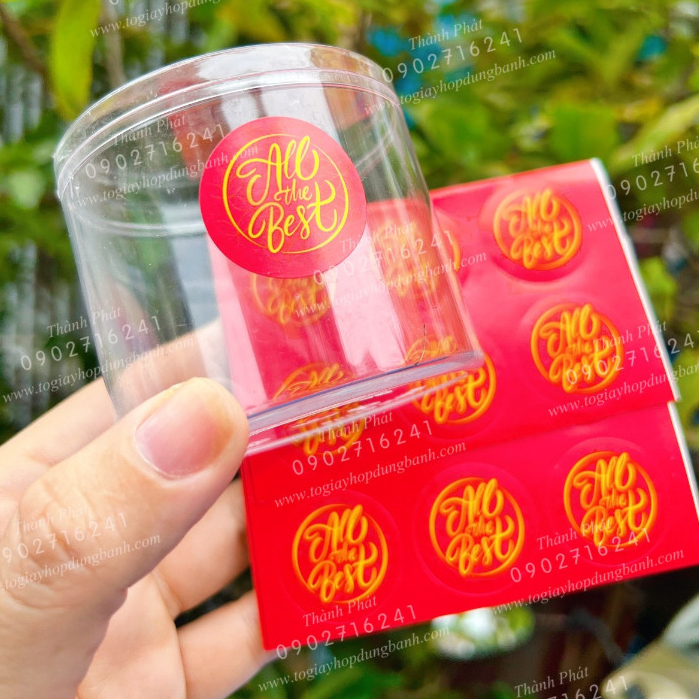 60 Tem tết tròn dán hộp bánh - trang trí bánh tết - Tem tết 2024 ( 10 ...