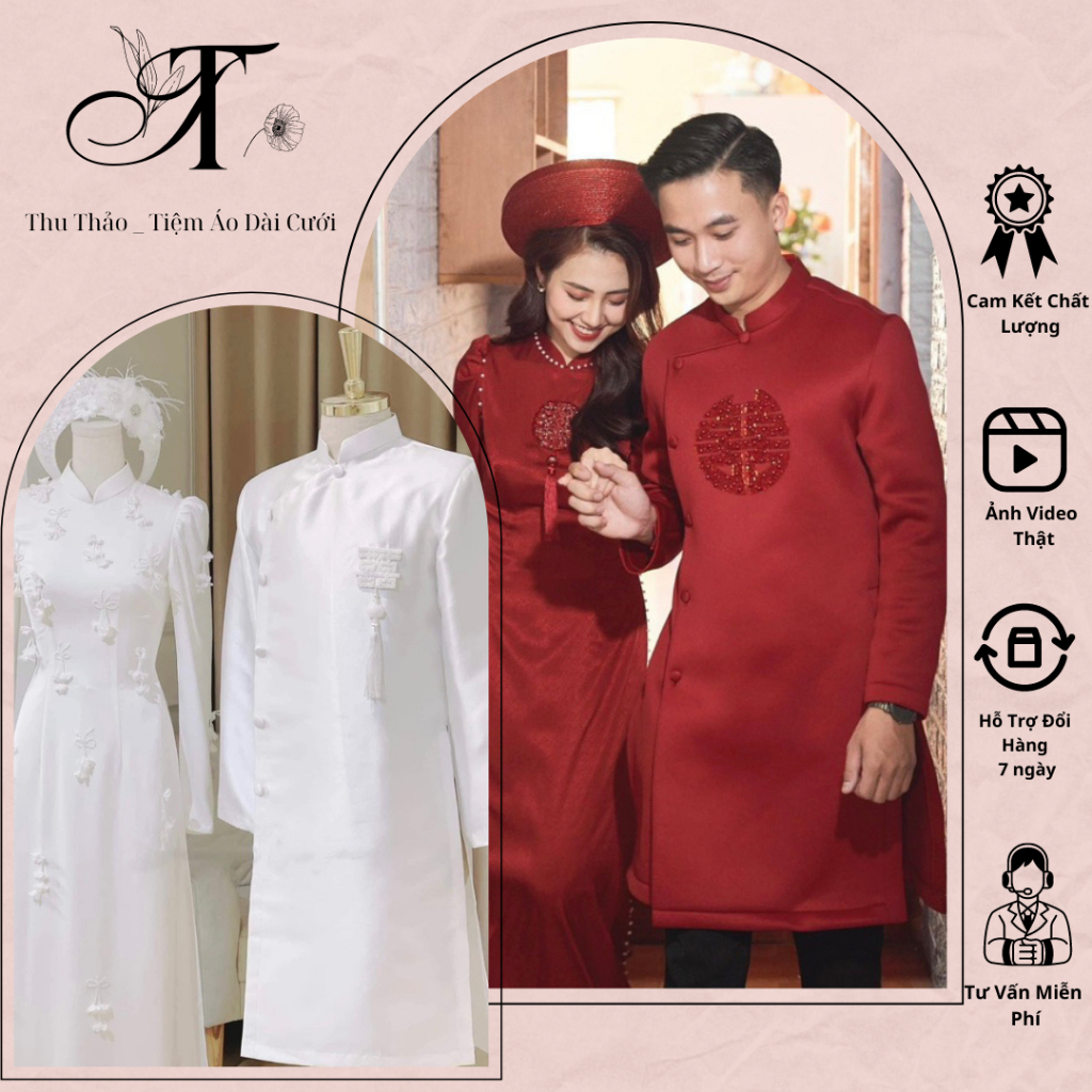 Áo Dài Chú Rể , Áo Dài Nam Tapta chữ Hỷ Cao Cấp | Shopee Việt Nam