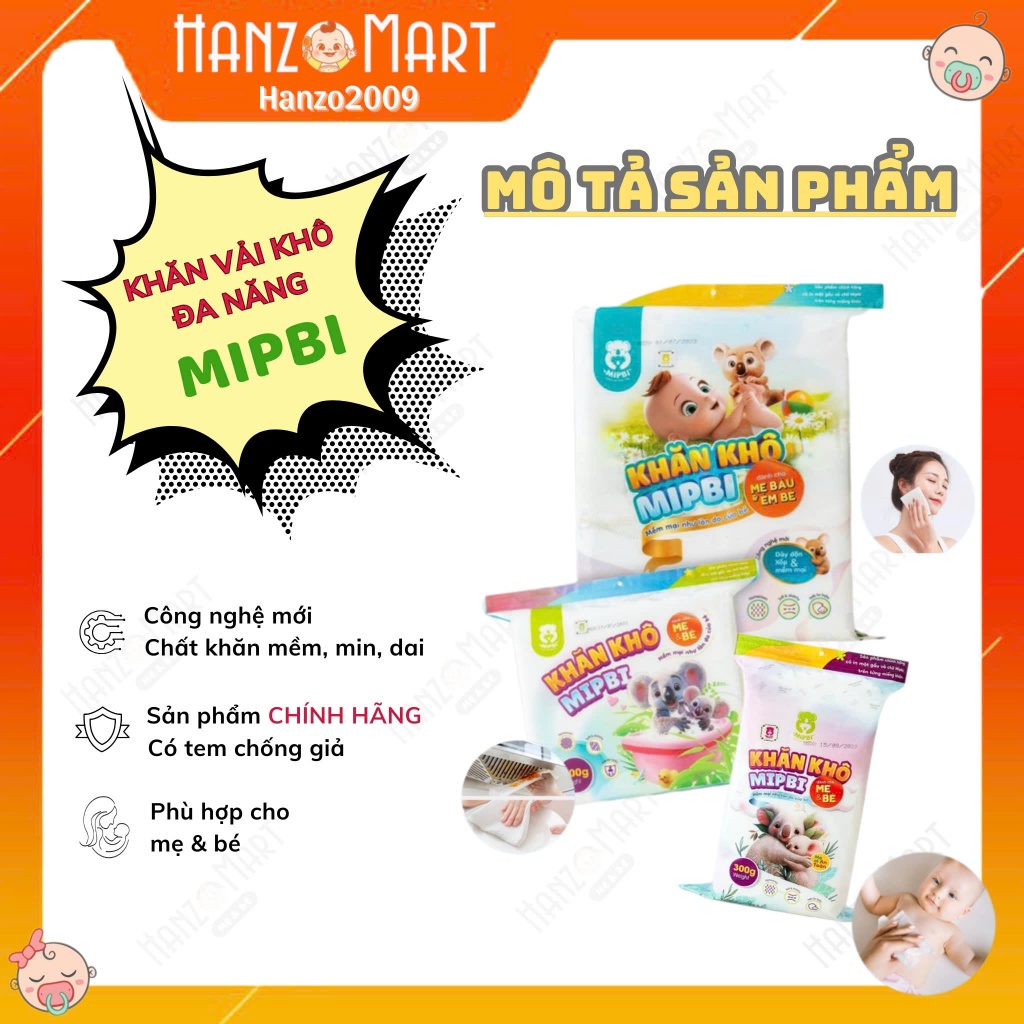 Khăn vải khô đa năng cao cấp Mipbi 260g / 300g / 400g / 500g / 600g / 900g