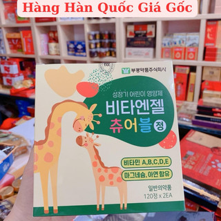Kẹo Canxi hươu cao cổ hộp 180 viên của Hàn Quốc tăng chiều cao tối ưu cho bé