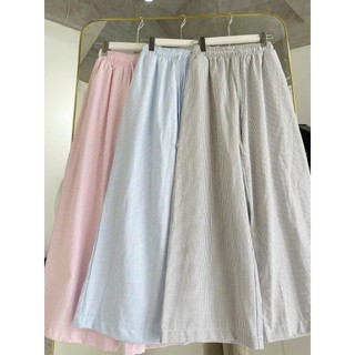 Quần Ống Rộng Kẻ Sọc Cạp Chun Chất Liêu Cotton Cao Cấp Phong Cách Năng Động Trẻ Trung