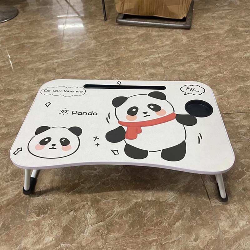 Bàn học gấp gọn hoạt hình ngộ nghĩnh cho bé có khe cắm điện thoại và khay cốc đựng nước