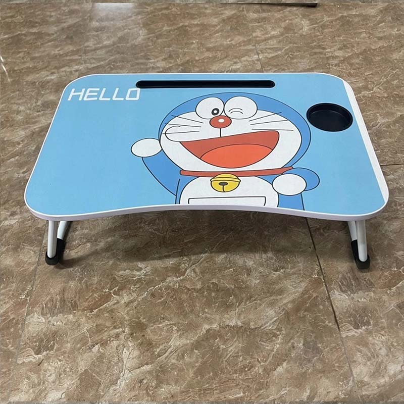 Bàn học gấp gọn hoạt hình ngộ nghĩnh cho bé có khe cắm điện thoại và khay cốc đựng nước