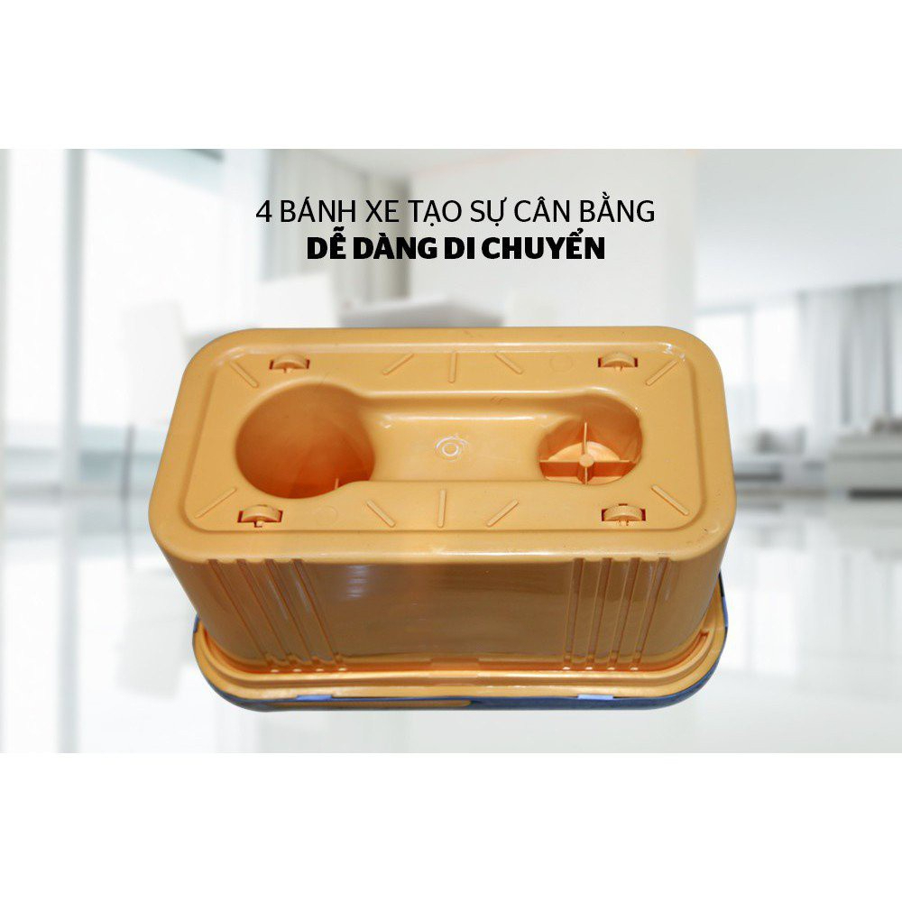 Chổi lau nhà 360 độ kèm thùng tự vắt có lồng inox chống gỉ chính hãng Phú Kháng PK01