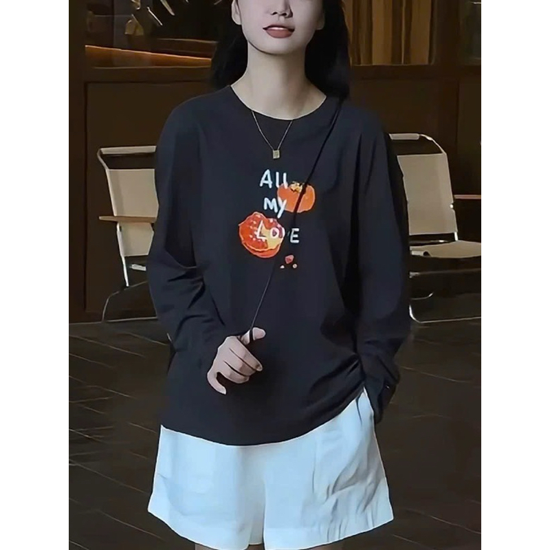 Áo thun nữ tay dài form rộng chất xược in hình All my love JULYfashion2023, Áo thun chống nắng mùa hè, ấm áp mùa đông