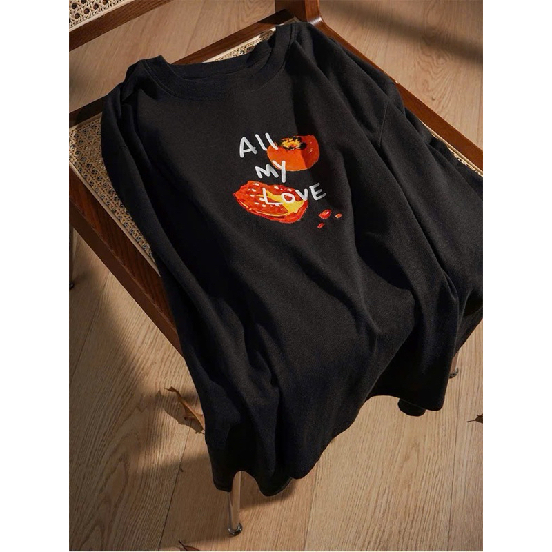 Áo thun nữ tay dài form rộng chất xược in hình All my love JULYfashion2023, Áo thun chống nắng mùa hè, ấm áp mùa đông
