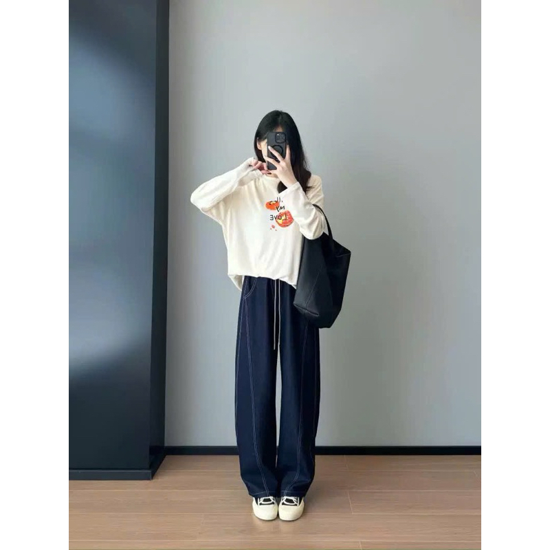 Áo thun nữ tay dài form rộng chất xược in hình All my love JULYfashion2023, Áo thun chống nắng mùa hè, ấm áp mùa đông