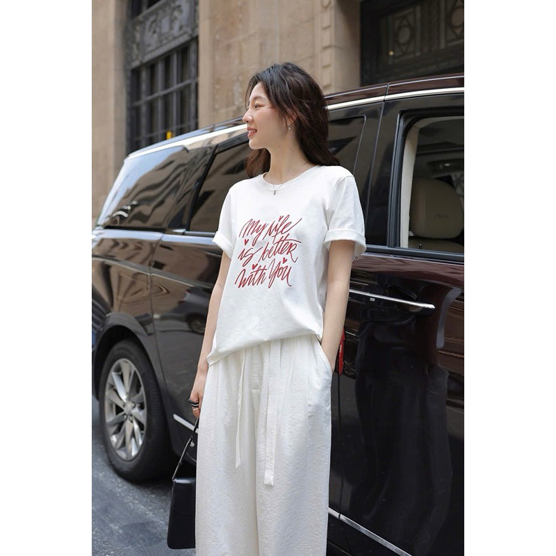 Áo thun nữ cotton in hình, Áo thun trắng in hình thời trang JULYfashion, Áo phong nữ tay ngắn chất cotton 4 chiều đẹp