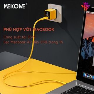 Cốc sạc nhanh 2 cổng Wekome WP-U25 / CS01 chân gập tiện dụng, USB 30W, TypeC 35W - Nhất Tín Computer